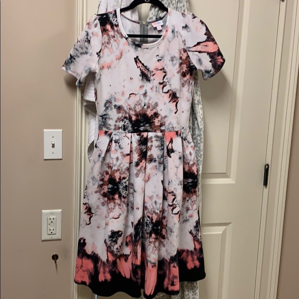 Black and pink Lularoe Amelia dress